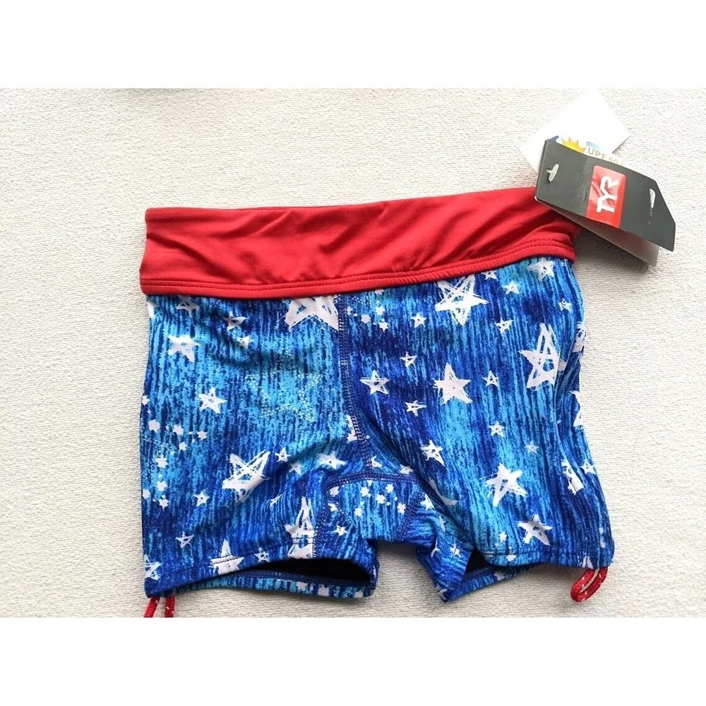 TYR‎ Kids Two Piece Swimsuit Size Small 6X Twinkle USA Patriotic UPF 50+ NEW